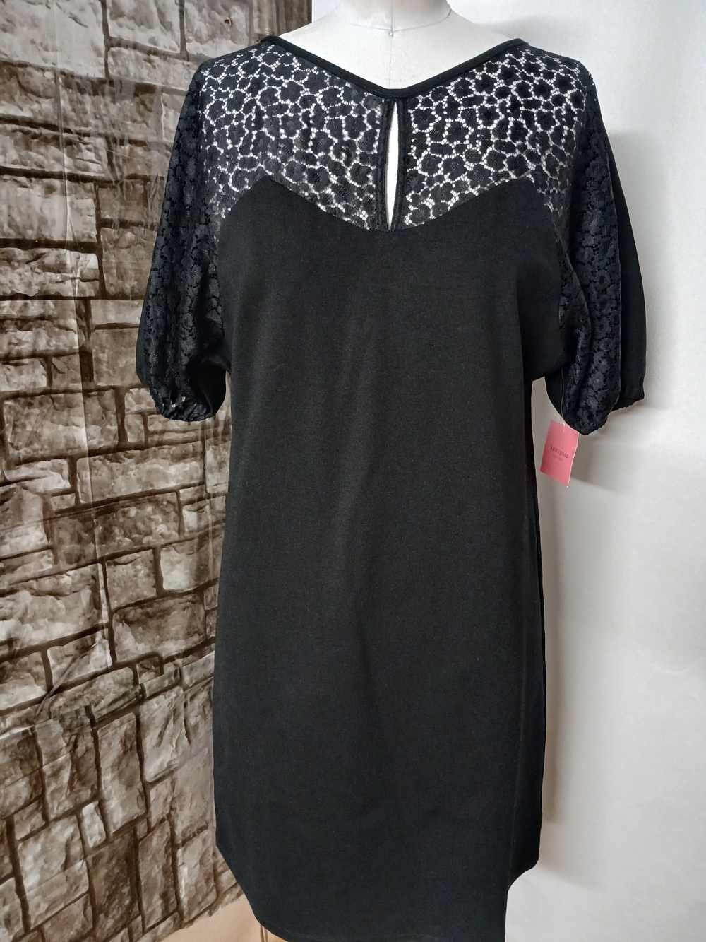 kate spade Black Lace Yoke Puff Sleeve Tunic